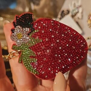 Strawberry bling bag charm